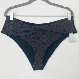 Devon Windsor Elsa Swim Bikini Bottoms in Safari Brown Textured Twisted Waist